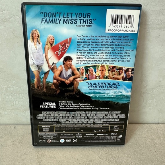 Soul Surfer (DVD 2011) Pre Owned - Picture 2 of 3